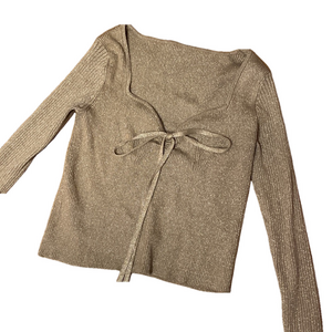 🌹 Gold Sparkle Knit Tie Top 🌹